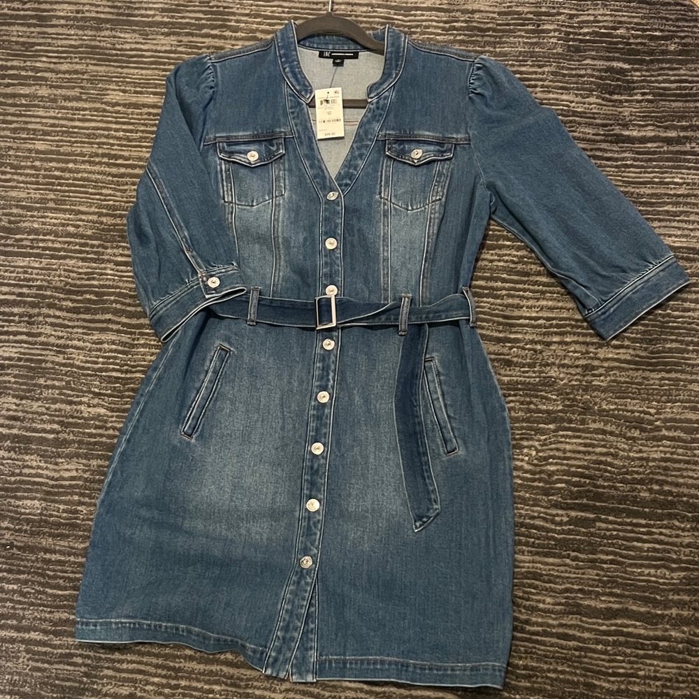INC International Concepts Blue Denim Dress/NWT Beautifully Shaped